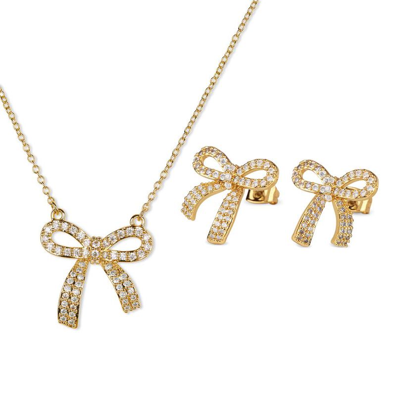 Set Joyer&iacute;a Mujer Oro 14k Collar Aretes Regalos... image number null