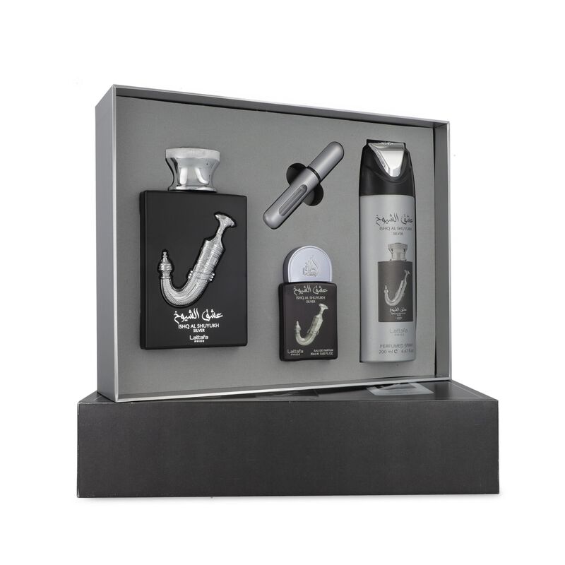 Set Lattafa Pride Ishq Al Shuyukh Silver 4pzsfr... image number null