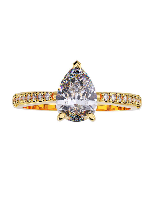 Anillo de Compromiso en Oro de 14K con Circonia... image number null