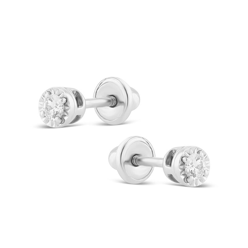 Broqueles De Oro Blanco 14k Con 14pts De Diaman... image number null