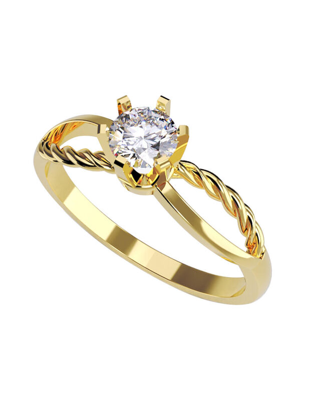 Anillo de Compromiso en Oro de 14K con Circonia... image number null