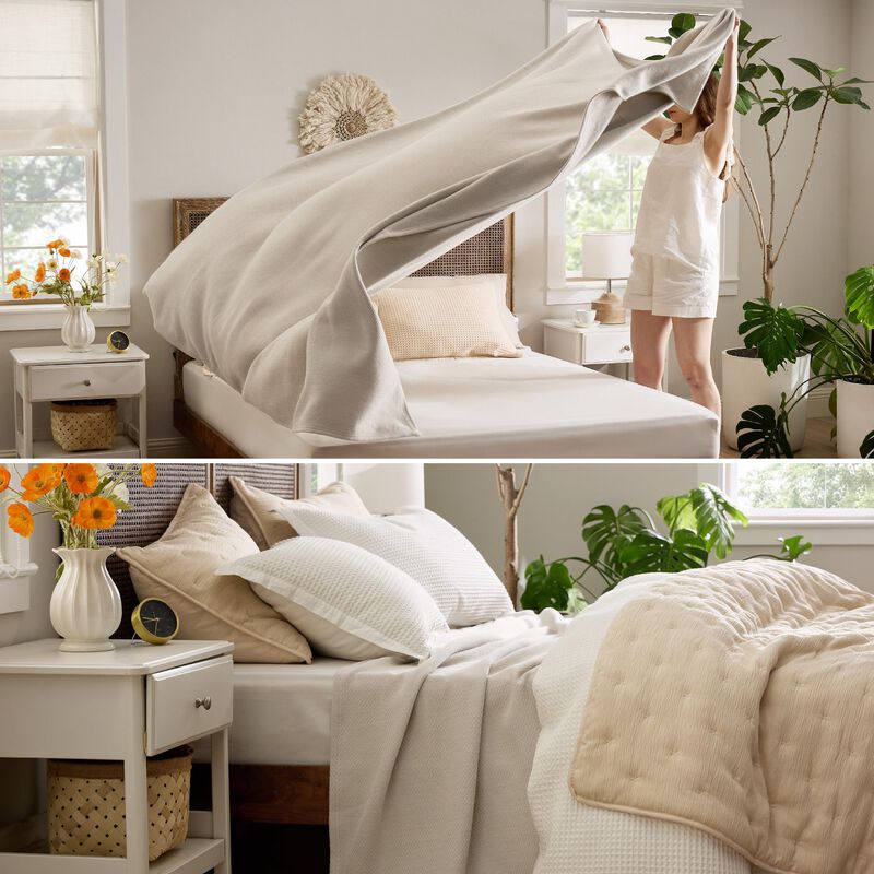 Manta Bedsure De Lino Tama&ntilde;o Queen Size, 100% A... image number null