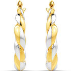 Arracadas Oro Blanco Y Amarillo 14k 13mm