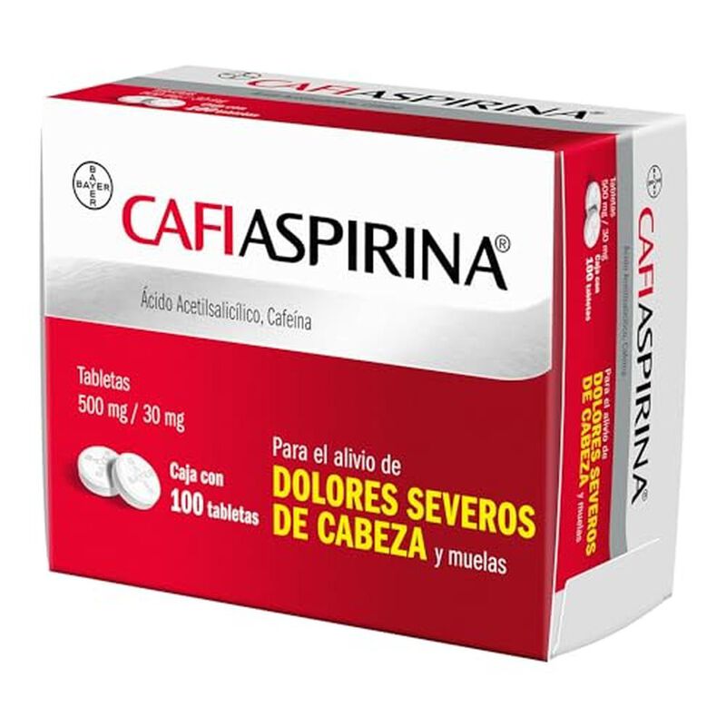 Cafiaspirina Tabletas Orales, Paquete de 100 Pi... image number null