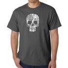 Camiseta Word Art Para Hombre - Calavera Rock & Roll - Gris