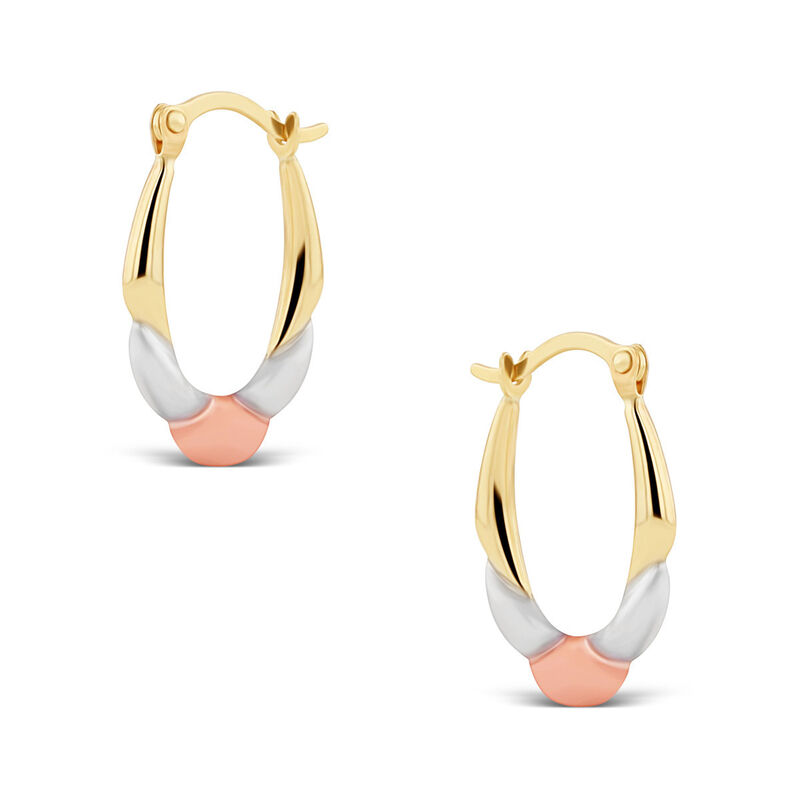 Arracadas Ovaladas De Oro Florentino 10K (8 X 1... image number null