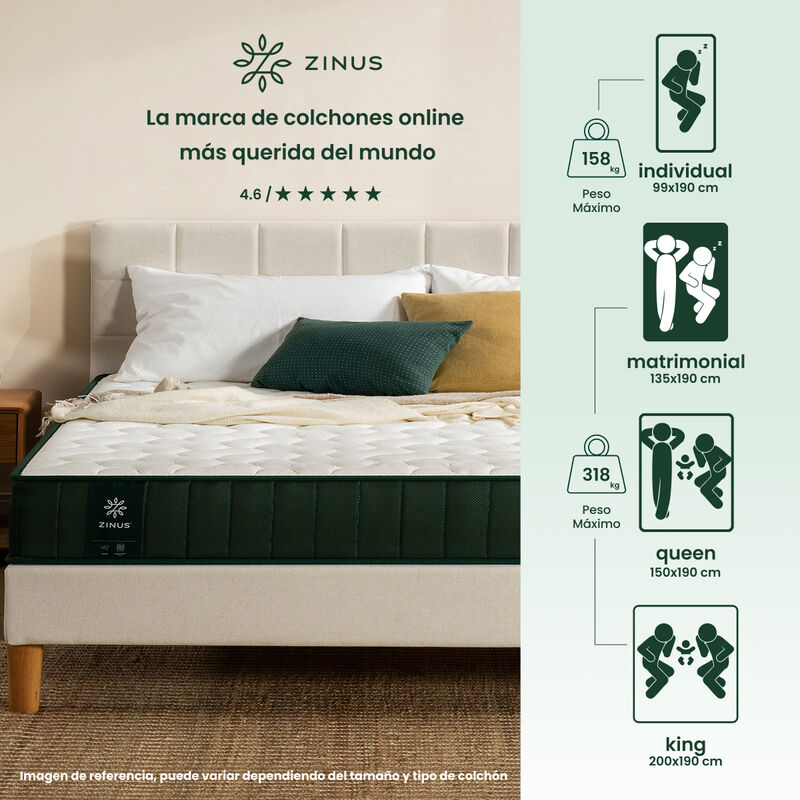 Zinus Essentials | Colch&oacute;n De Memory Foam Tradi... image number null