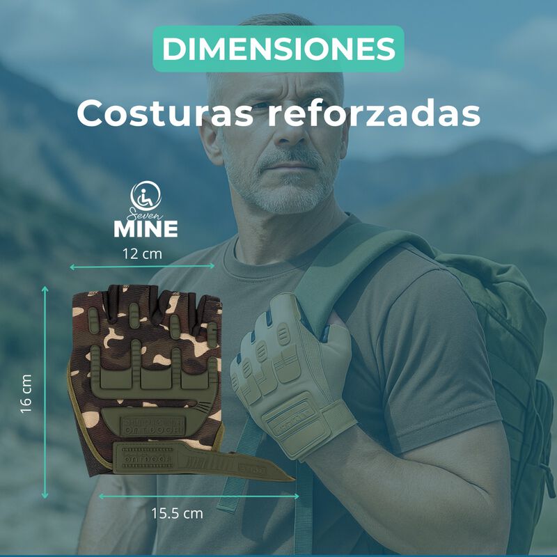 Guantes T&aacute;cticos de Medio Dedo Motociclista &ndash; P... image number null