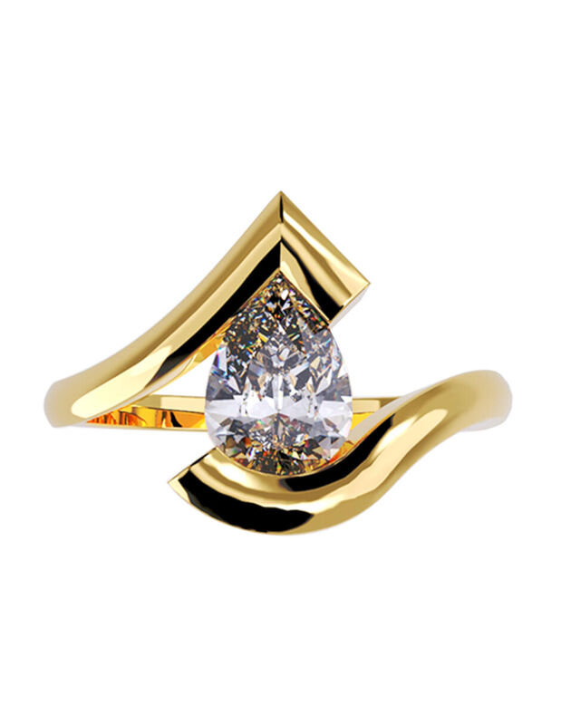 Anillo de Compromiso de 14K con Diamante de Lab... image number null