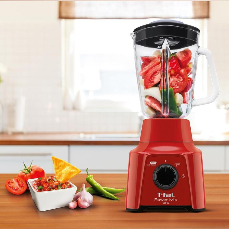 Licuadora T-fal Power Mix 1.25l Vidrio Rojo image number null