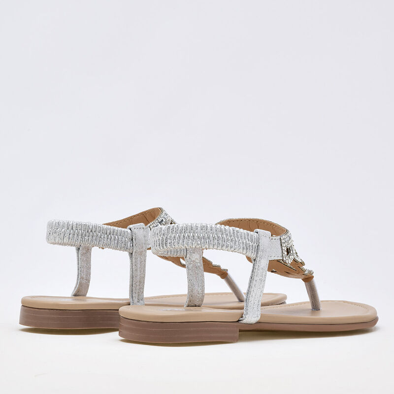 Moramora Sandalia para mujer plata image number null