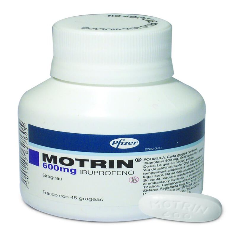 Motrin 600mg 45 grageas 600mg frasco con 45 tab... image number null