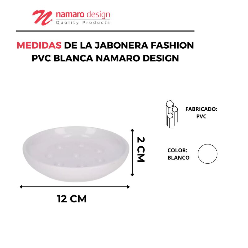 Jabonera Fashion Pvc Blanca Namaro Design image number null