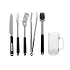 Utensilios para Asado 5 pz C/Tarro Vidrio Tramontina 32300/169