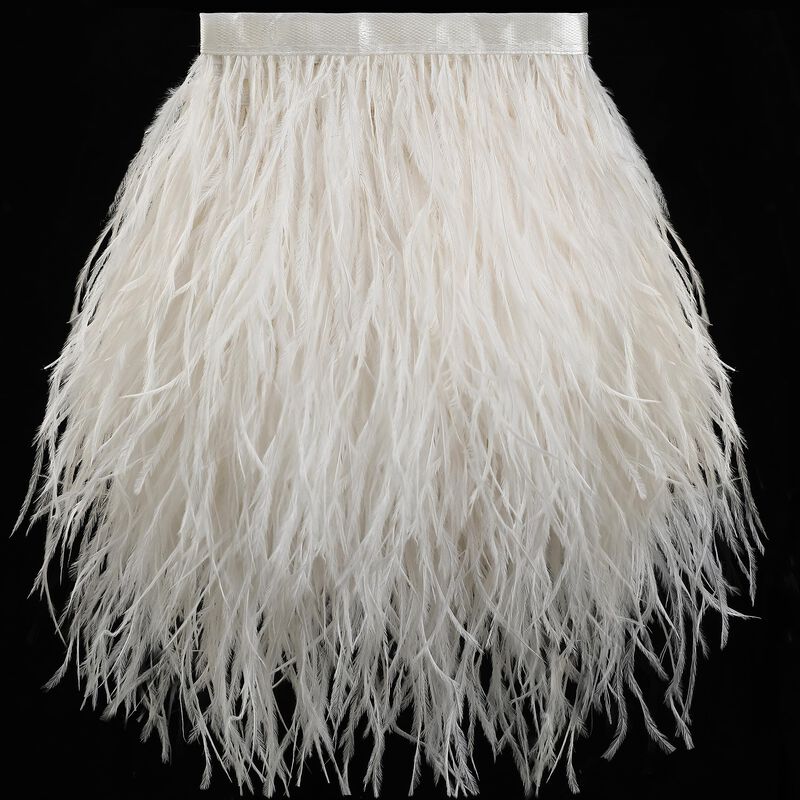 Avestruz Con Borde De Flecos En Forma De Plumas... image number null