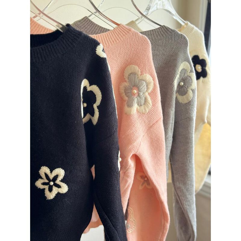 Su&eacute;ter flor bordada. image number null