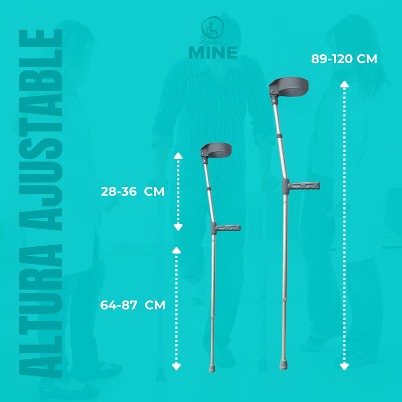 Par De Muletas Canadiense Ergon&oacute;micas Altura Aj... image number null