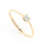 Solitario De Oro Amarillo 14k Con 15pts De Diamante Corte Princesa - Fondp2-pra15 Talla 7