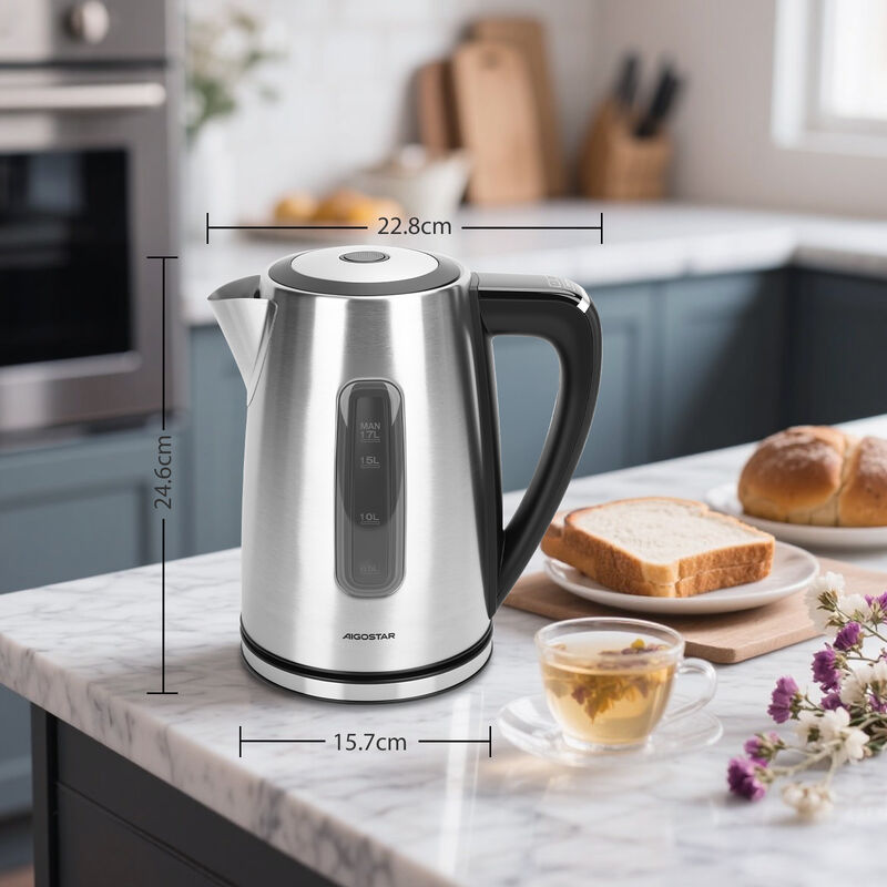 Aigostar Tetera El&eacute;ctrica De Acero Inoxidable 1... image number null