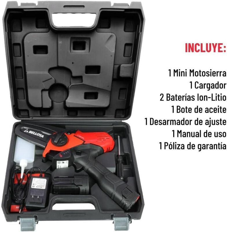 Mini Motosierra Bellota 4&rdquo; 17v Con Bater&iacute;a Prof... image number null