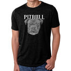 Camiseta Mezcla Premium Word Art Para Hombre - Cara de Pitbull - Negro