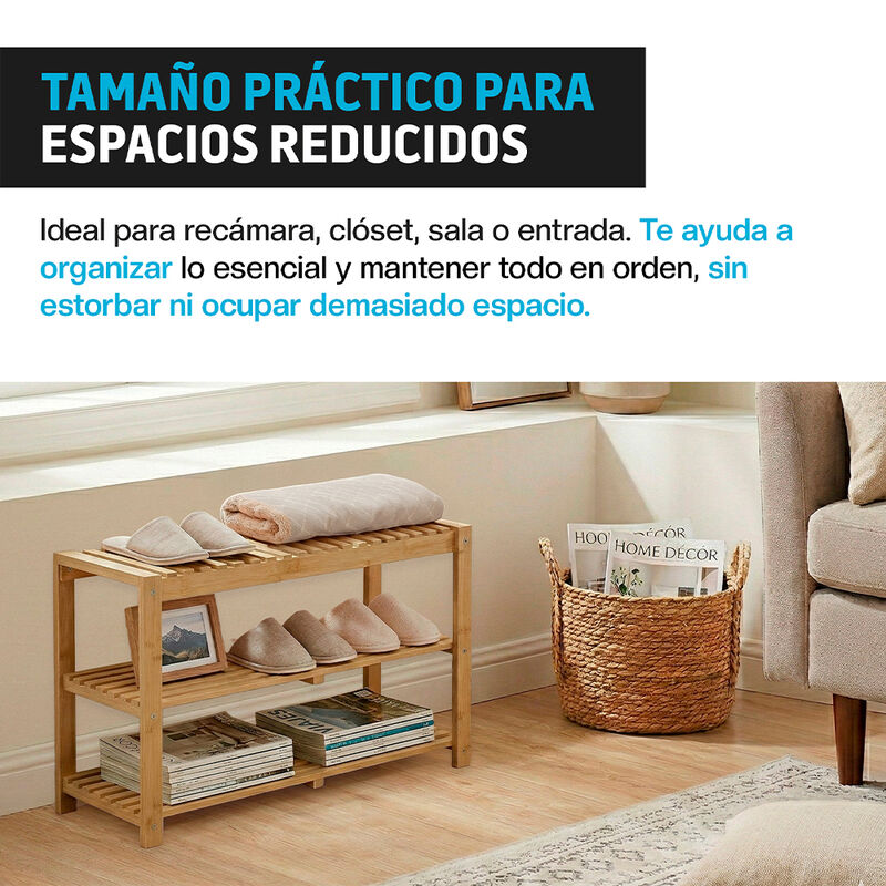 Zapatera de Madera de Bamb&uacute; Multiusos 3 Niveles... image number null