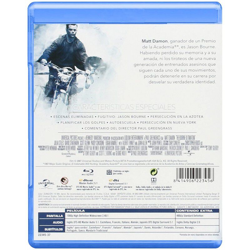 El Ultimatum De Bourne  (colecci&oacute;n Oscar 2015) ... image number null