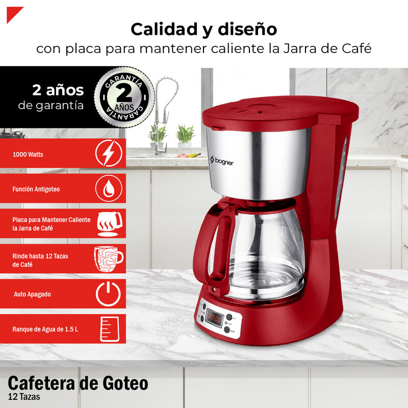 Bogner Cafetera Digital De Goteo Capacidad 12 T... image number null