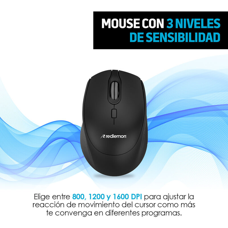 Teclado y Mouse Inal&aacute;mbrico USB Plug & Play par... image number null