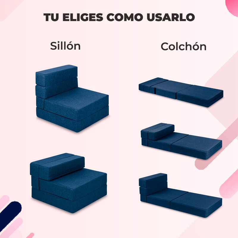 Sill&oacute;n Plegable Tipo Puff Atlas Basics Marino image number null