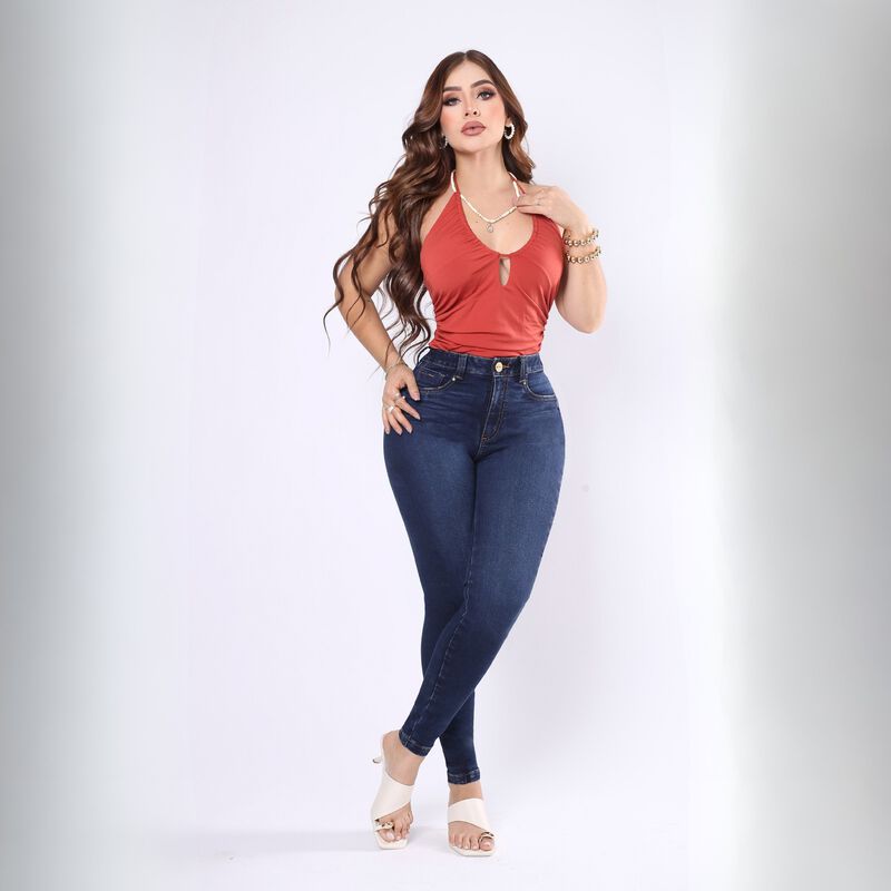 Pantal&oacute;n Skinny Mujer Savi Mezclilla Tiro Alto ... image number null