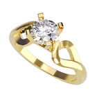 Anillo de Compromiso de 14K con Diamante de Laboratorio 0.20 CT F VS1 Talla 8.5 ORO AMARILLO 14K– Amore Mio!