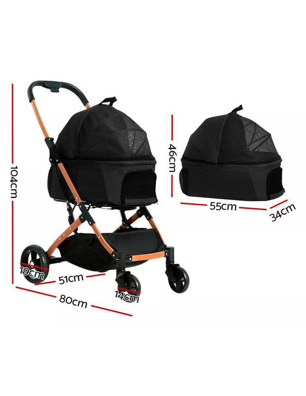 Carriola Est&aacute;ndar Para Perro Y Gato Elego image number null