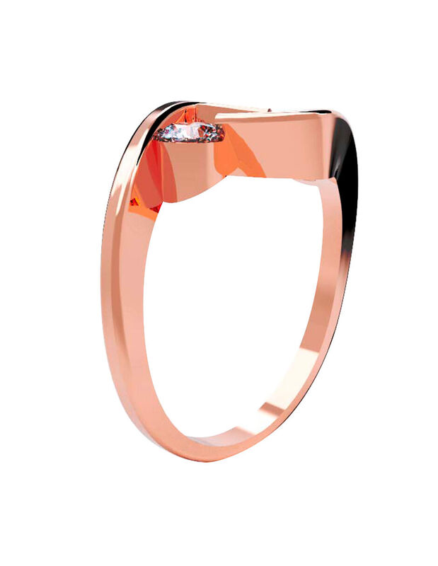 Anillo de Compromiso en Oro de 14K con Circonia... image number null