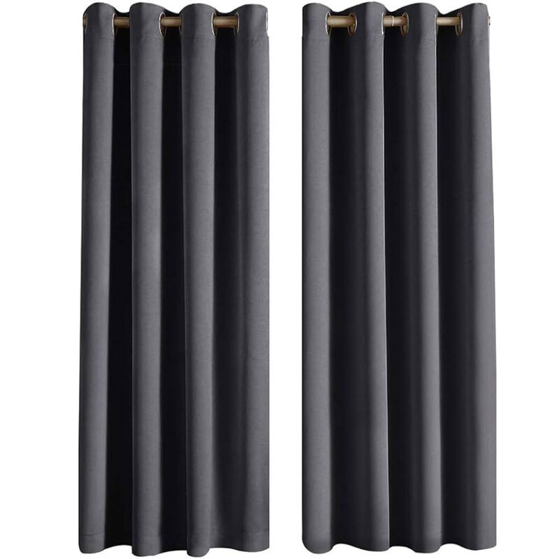 Cortinas Blackout para bloquear luz y ruido Gri... image number null