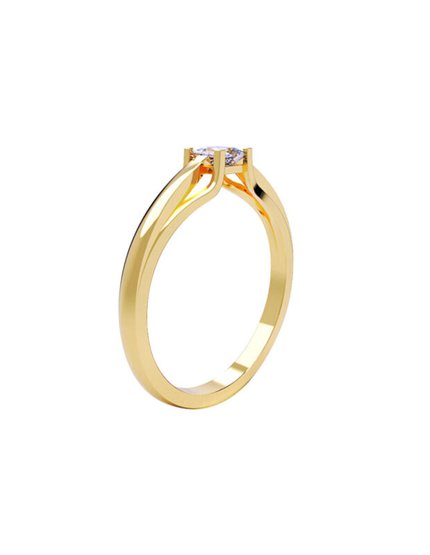 Anillo de Compromiso en Oro Amarillo 14K con Ci... image number null