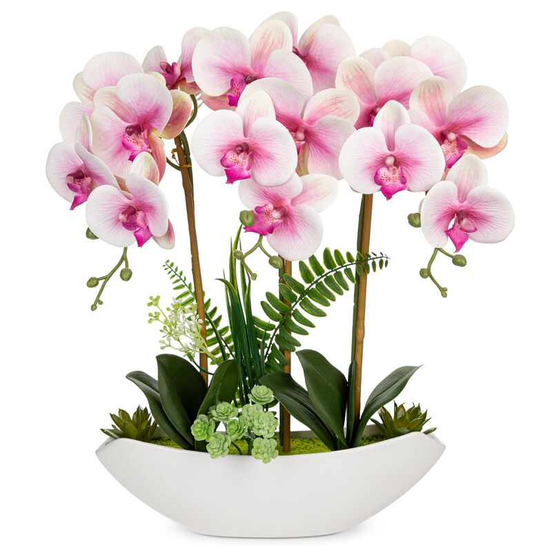 Flores Artificiales Orqu&iacute;dea Rosa Briful Con Ma... image number null