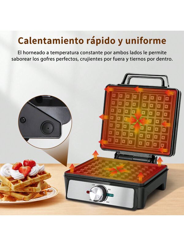 Waflera El&eacute;ctrica Antiadherente 4 Rebanadas Hac... image number null