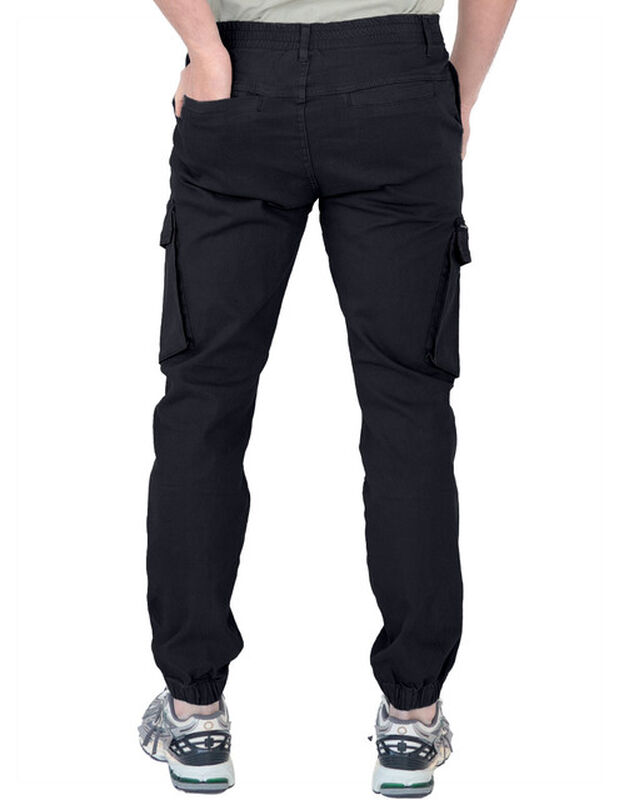 Pantalon Cargo Bolsas Laterales Caballero Negro... image number null