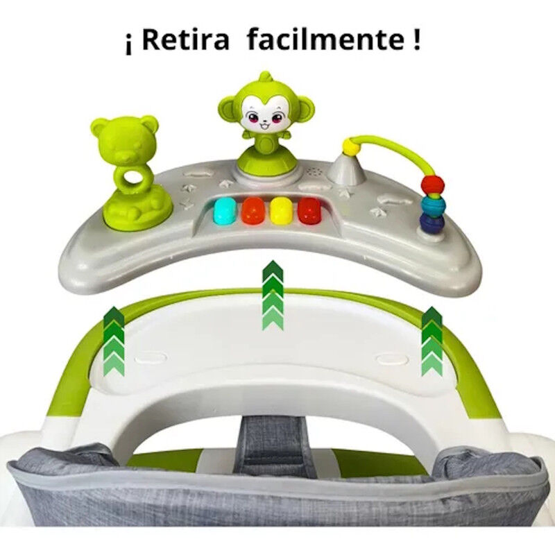 Andadera Caminadora Verde 2 En 1 Con Luz Y Soni... image number null