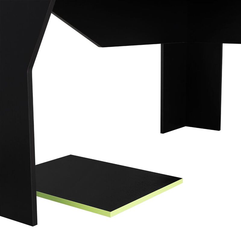 Escritorio Gamer Invictor Wengue Y Verde Con Es... image number null