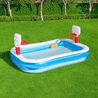 Alberca Inflable Rectangular con Aros Basketball 2.51X1.68X1.02cm Caja 1