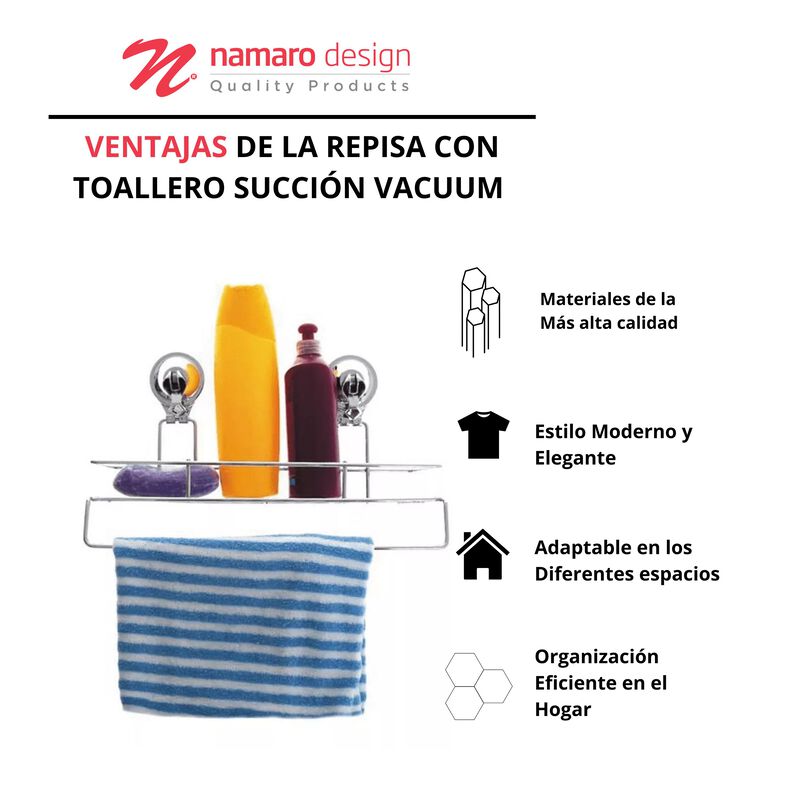 Repisa Con Toallero Succi&oacute;n Vacuum Namaro Desig... image number null