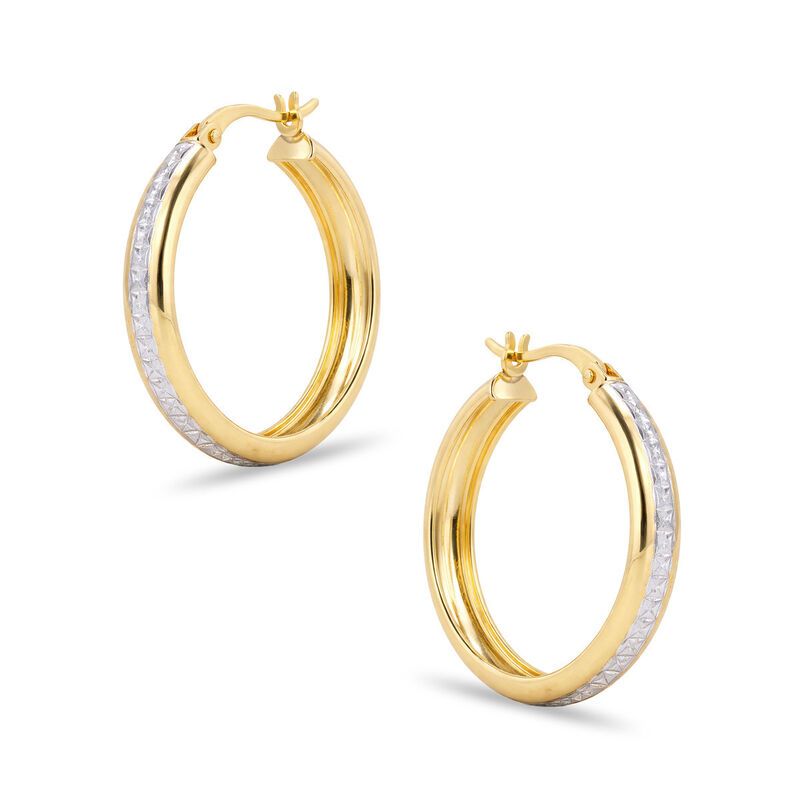 Arracadas Oro 10k Con Platinado 20 mm (sku B) |... image number null