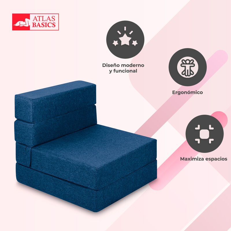 Sill&oacute;n Plegable Tipo Puff Atlas Basics Marino image number null