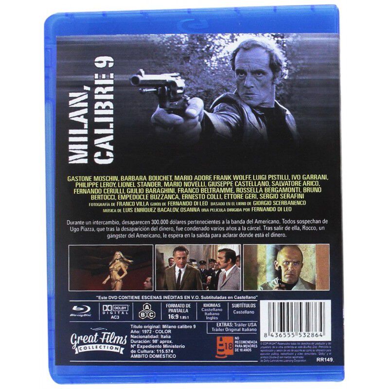 Mil&aacute;n, Calibre 9 (milano Calibro 9) (bd-r) [blu... image number null