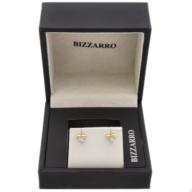 Broqueles De Oro Amarillo 10k Con Zirconia Prb-... image number null