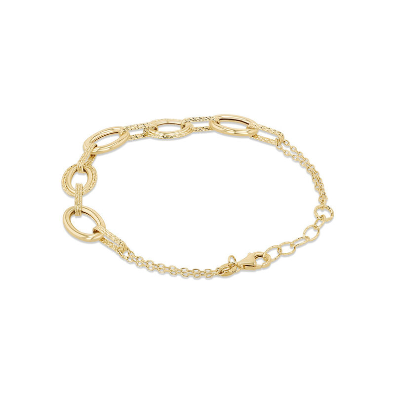 Pulsera De Oro Amarillo 10k Brillo Fino 17+2 Cm... image number null