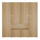 Clóset Boon Doble colgado, Cajones al centro y Compartimentos para Zapatos y Accesorios