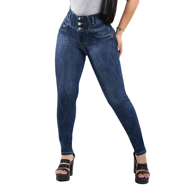 Jeans N4787 Stretch  Push Up Tiro Alto Skinny A... image number null